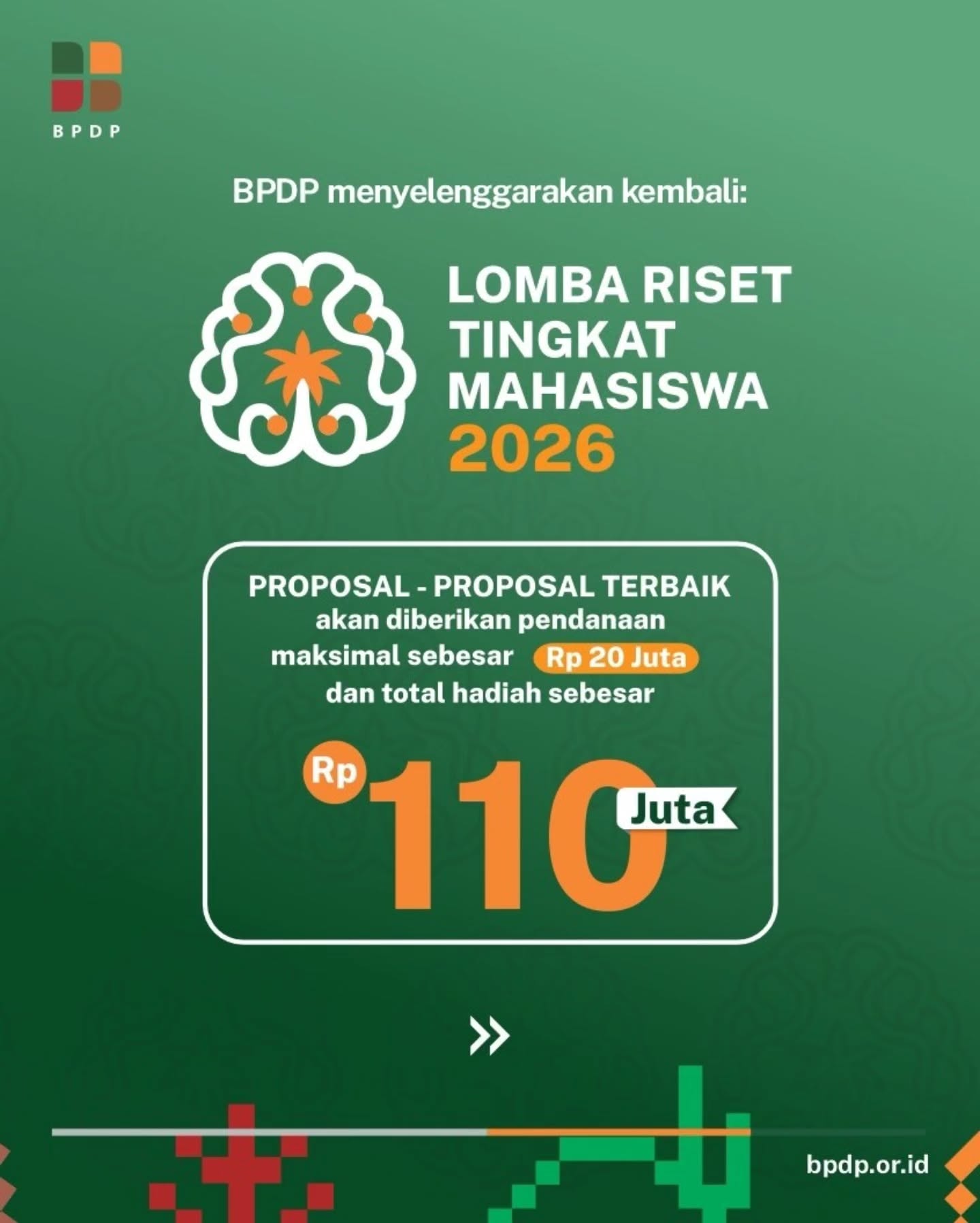 Info Kompetisi Nasional - Lomba Riset Tingkat Mahasiswa BPDP 2026 - 2027