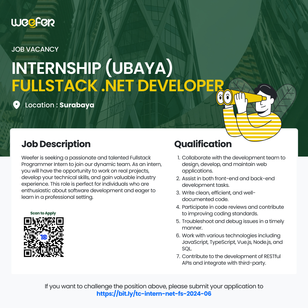 https://if.ubaya.ac.id/Lowongan Magang Fullstack .NET Developer di Weefer