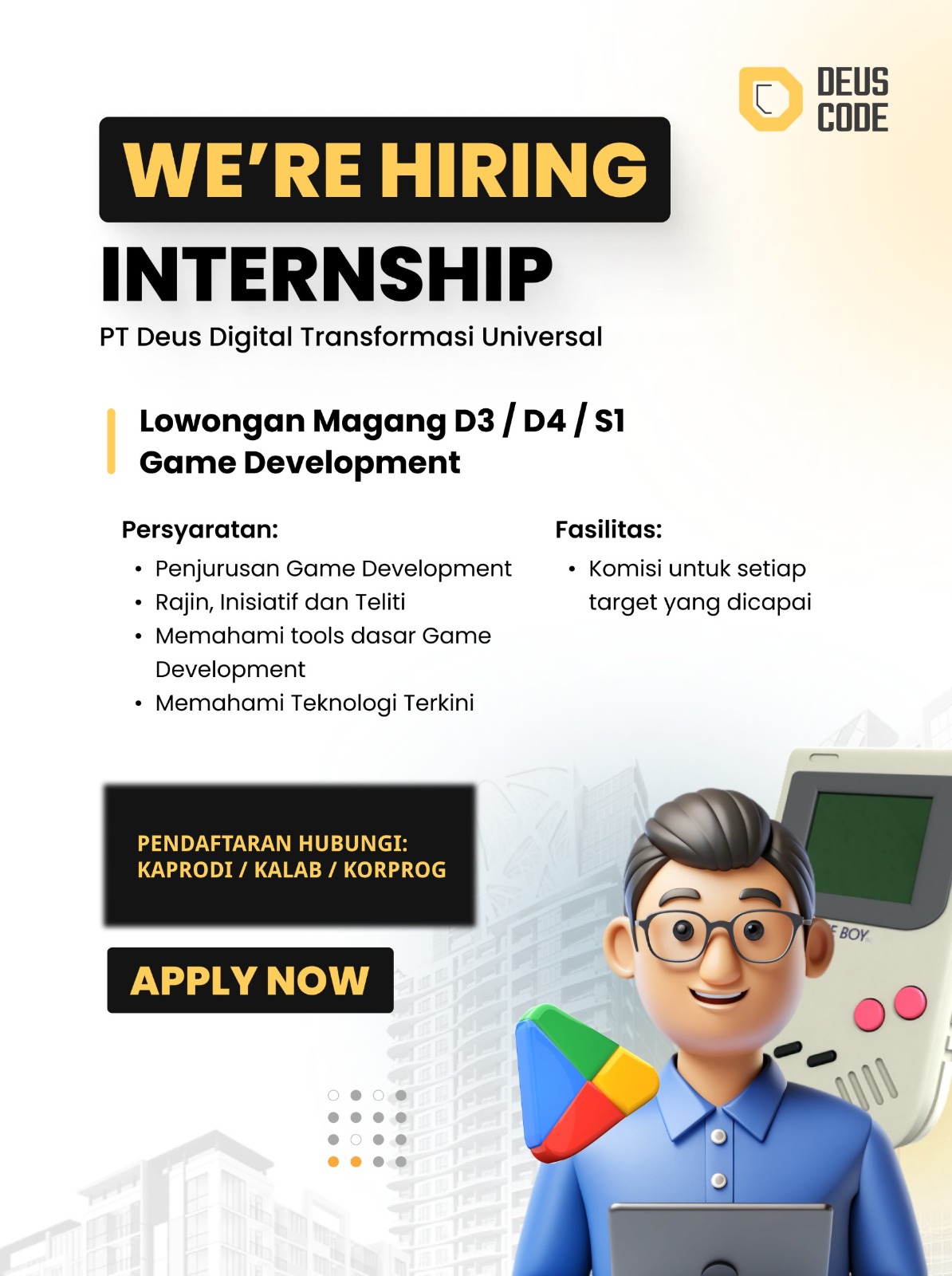 Internship Program - Deus Code (Game Development)