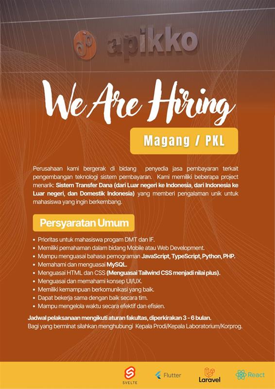 Internship Program (Genap 25 - 26) - Apikko