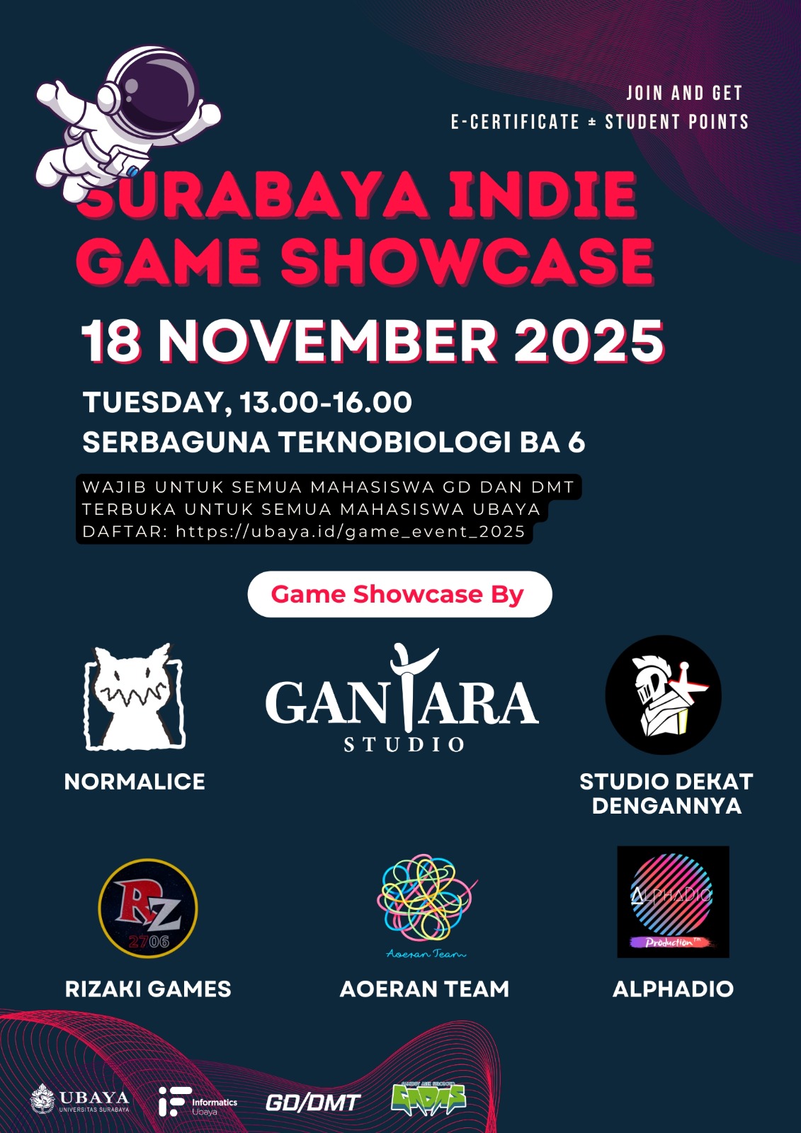 Surabaya Indie Game Showcase by GADAS and Guest Lecture by Funtasya