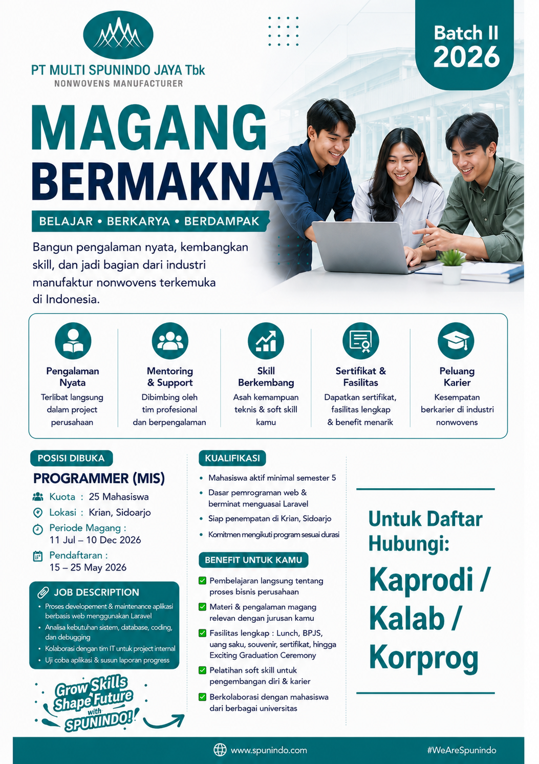 Internship Program (Gasal 26 - 27) - PT MULTI SPUNINDO JAYA Tbk