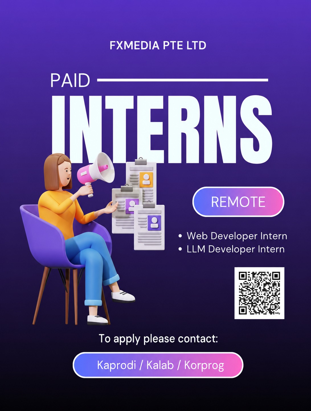 Internship Program (Gasal 26 - 27) - FXMedia Pte, Ltd (Web Dev - LLM)