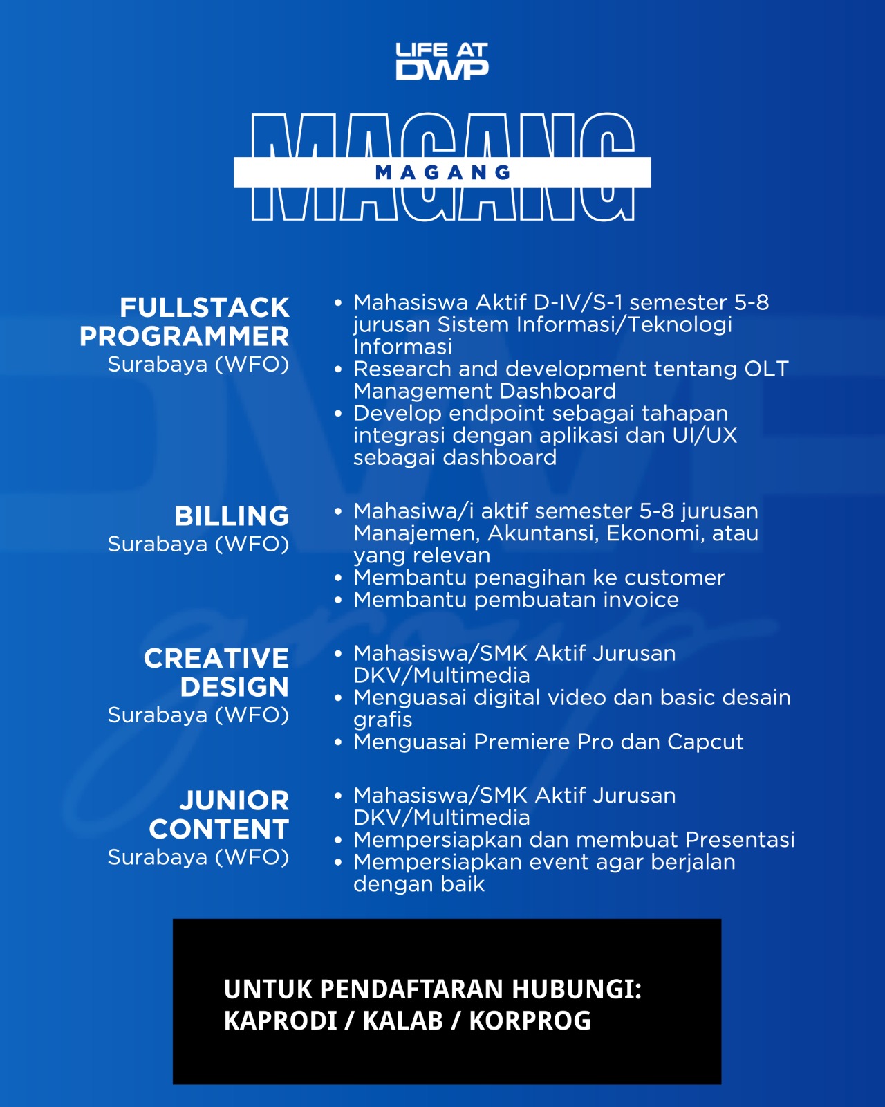 Internship Program (July 2025) - DWP